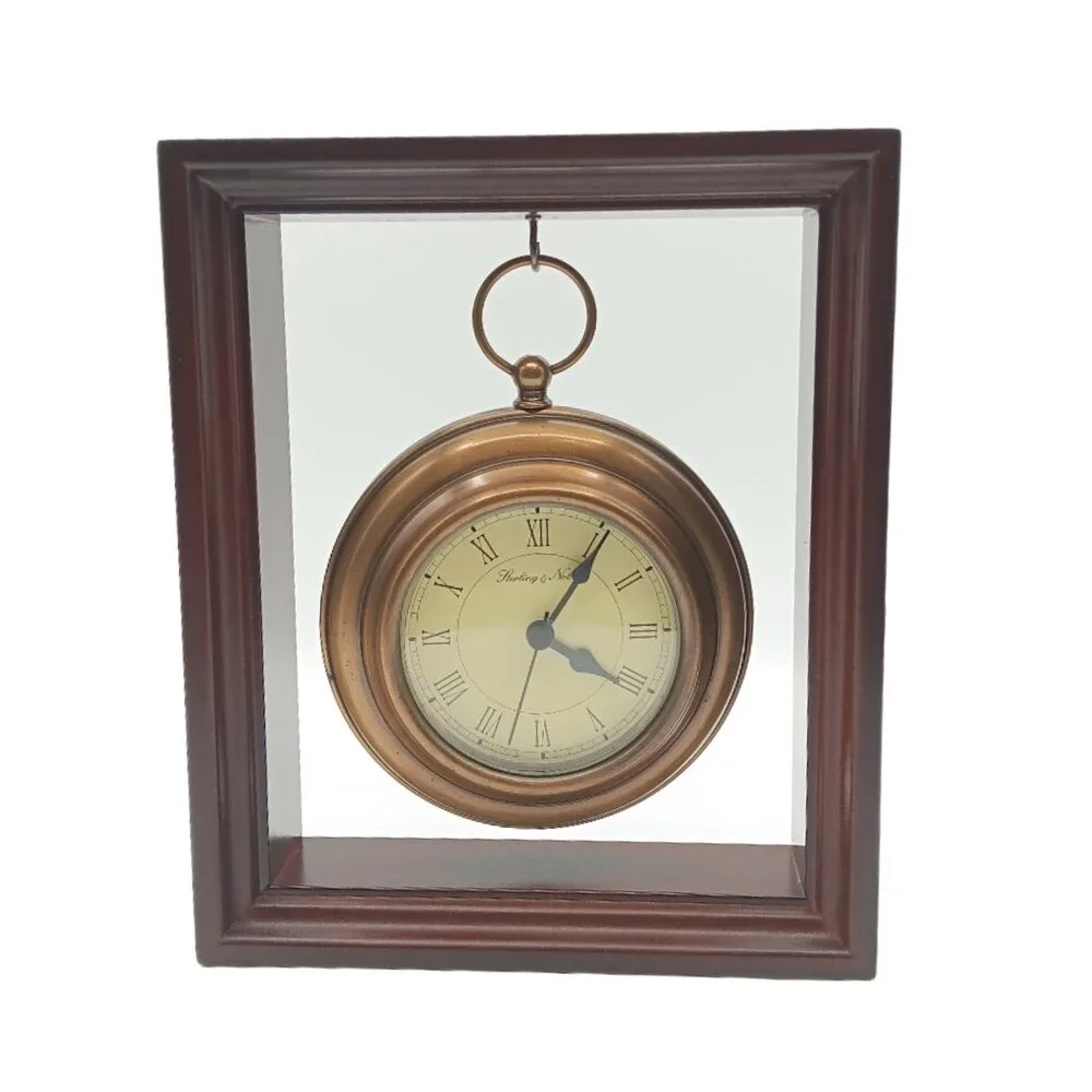 Sterling & Noble Pocket Watch Clock Vintage 90s Quartz Mantle Desk Not Working